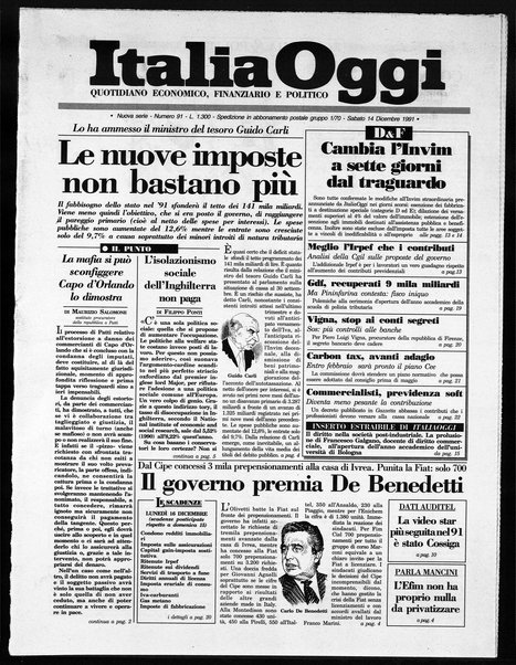 Italia oggi : quotidiano di economia finanza e politica